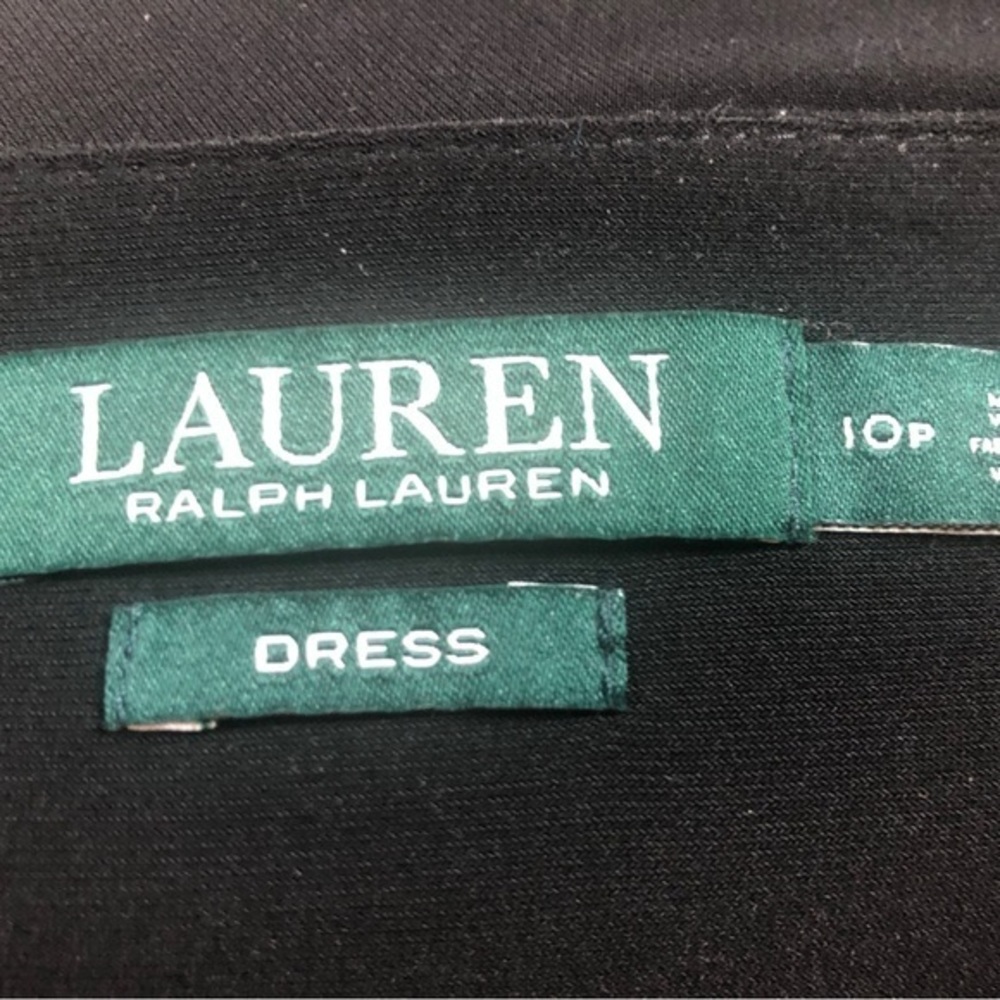 Women’s Lauren Ralph Lauren Black Cocktail Dress‎ White Border Print. - Picture 6 of 7